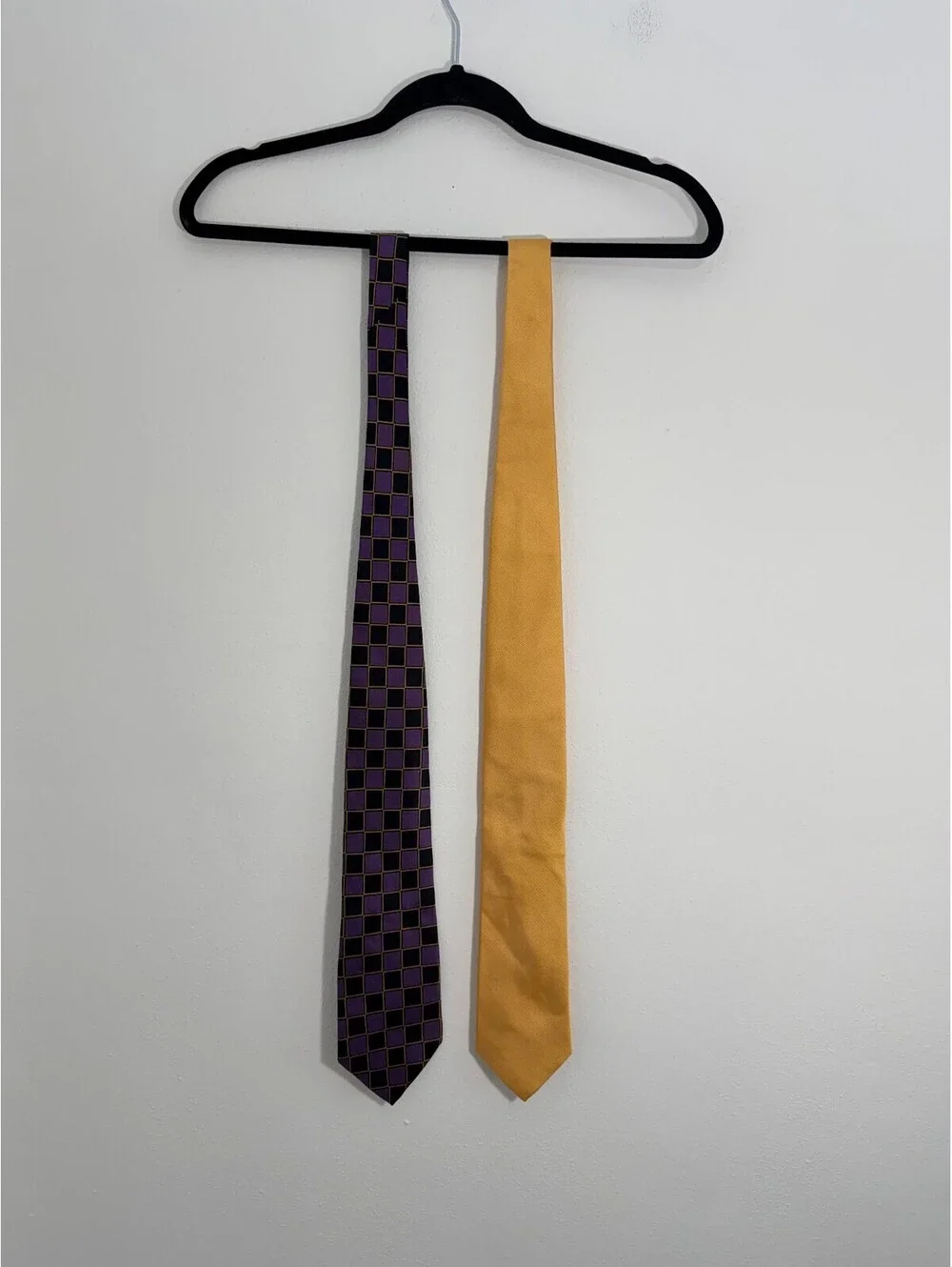 Paul Fredrick 100% Silk 2 Tie Geometric Purple Gold Men’s Neckties